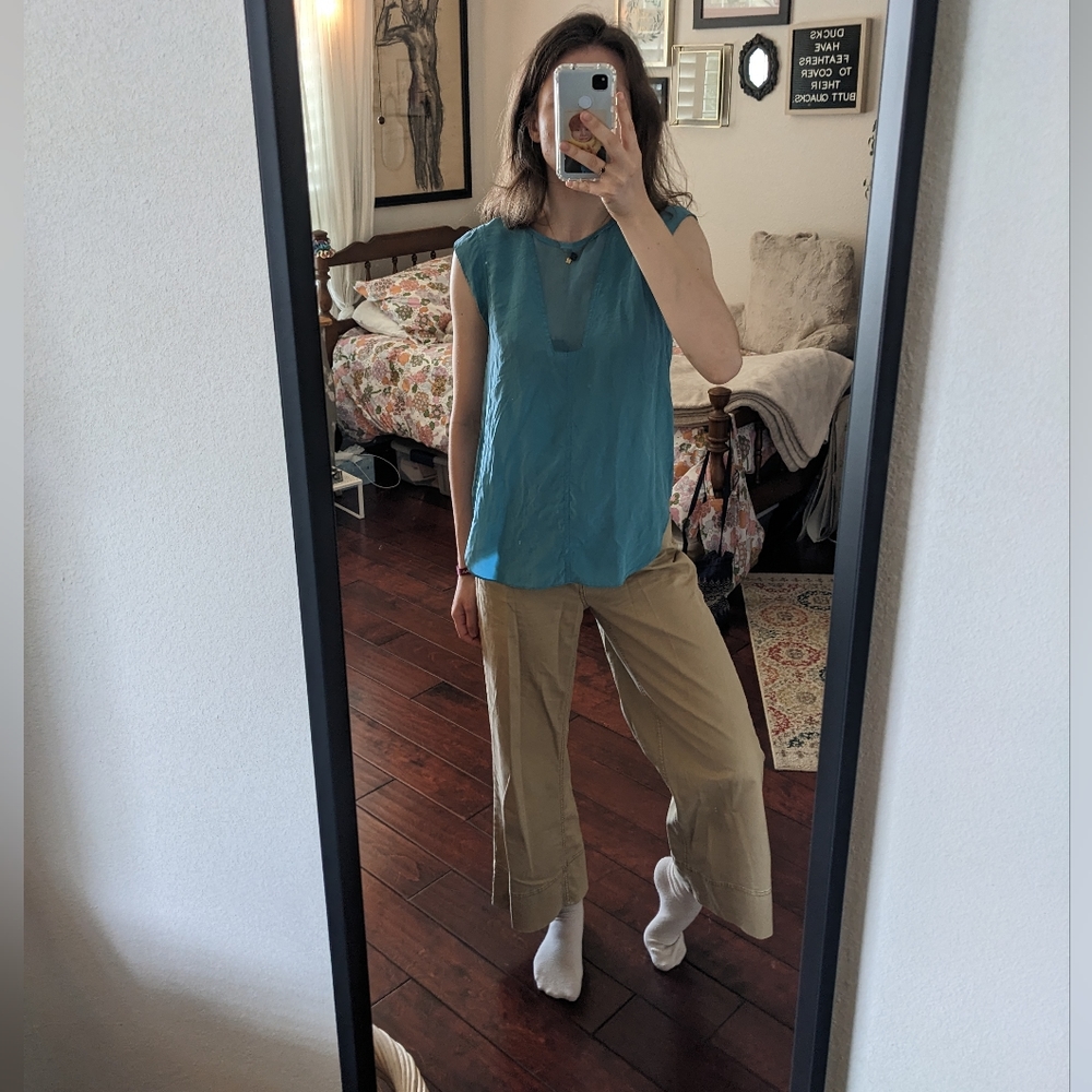 Rebecca Taylor Teal Silk Blouse